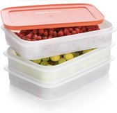 Boîte de produits à base de viande Tupperware Stapelthree, destinée au koelkast et au congélateur — 3x 675 ml
