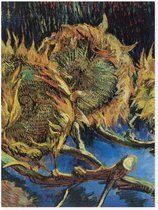 Softcover kunst schetsboek, Kröller-Müller Museum,Vier uitgebloeide zonnebloemen, Vincent van Gogh