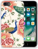 TPU Hoesje geschikt voor iPhone SE 2022 | SE 2020 | 8 | 7 Pink Peacock