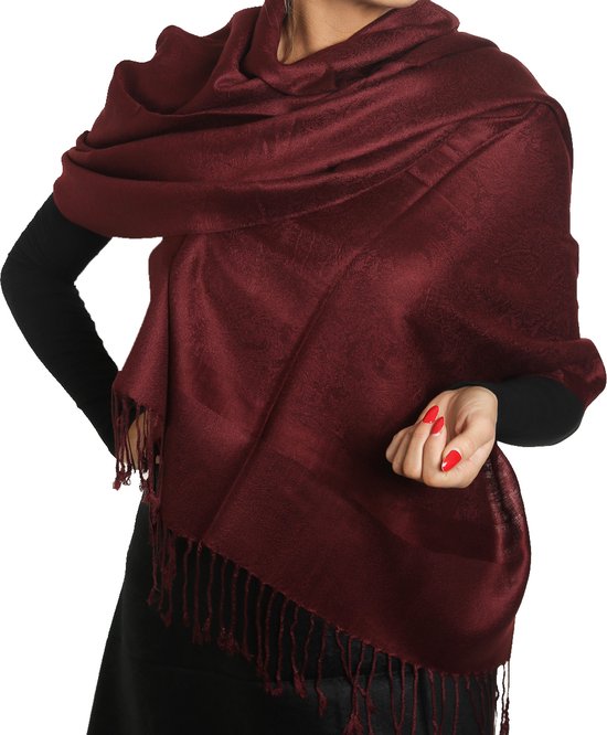 Châle Pashmina Népalais Solide - Violet - 198 X 72 Cm - Doux, Chaud, Idéal Pour Soirée Ou Cadeau