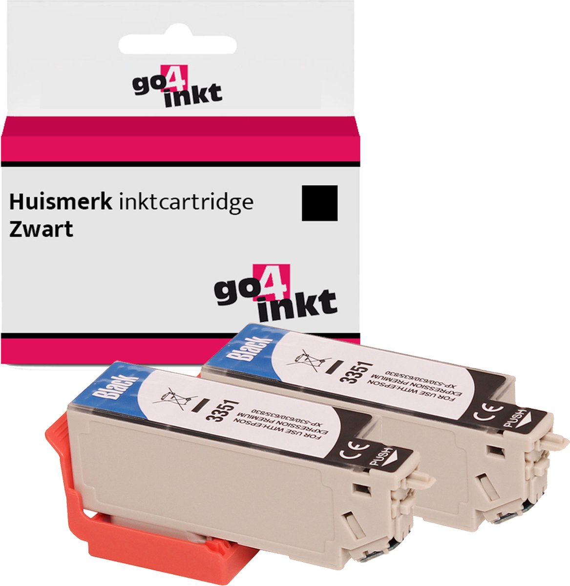Go4inkt compatible met Epson 33(XL) twin pack inkt cartridges zwart bk - 2 stuks