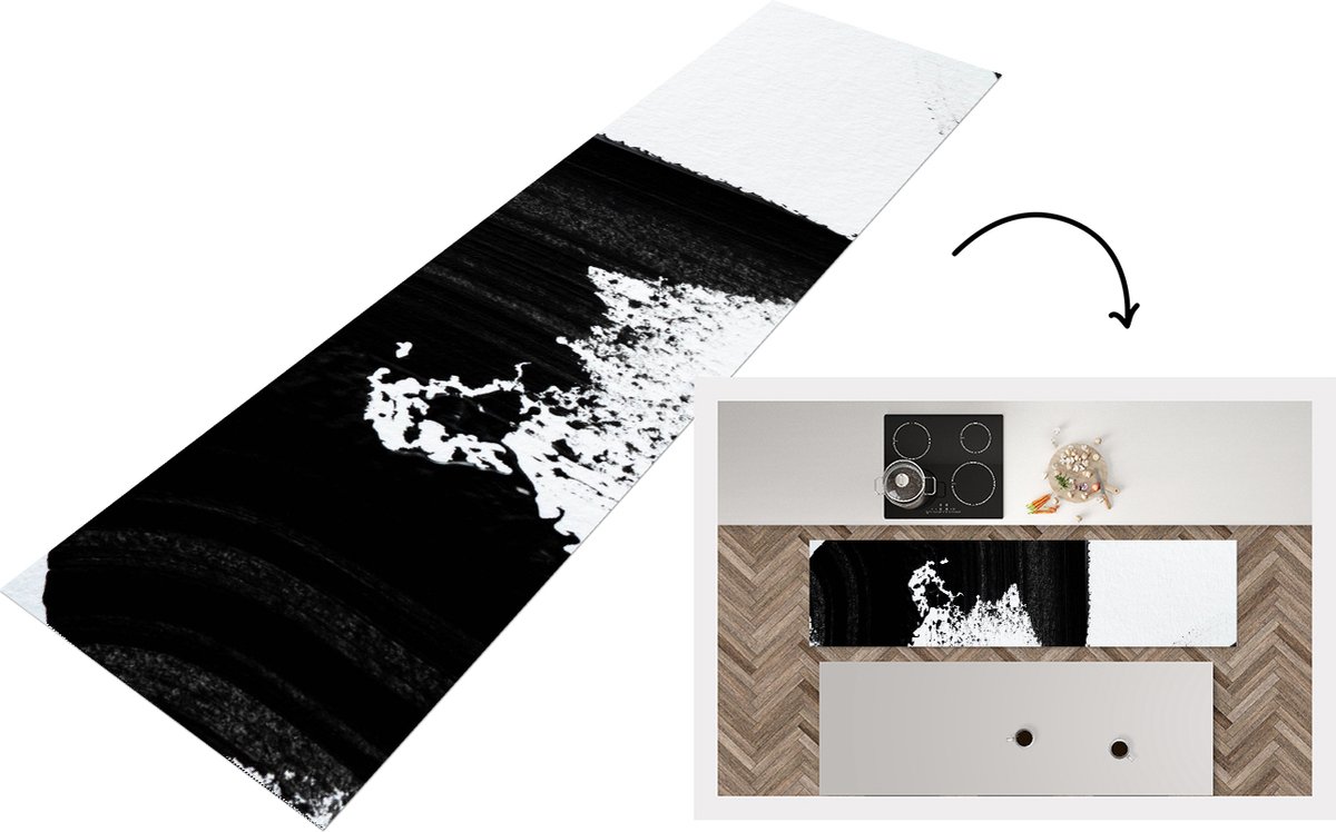 KitchenYeah Keukenloper - Loper keuken - Verf - Abstract - Design - 200x50 cm - Keukenloper vinyl Multicolor