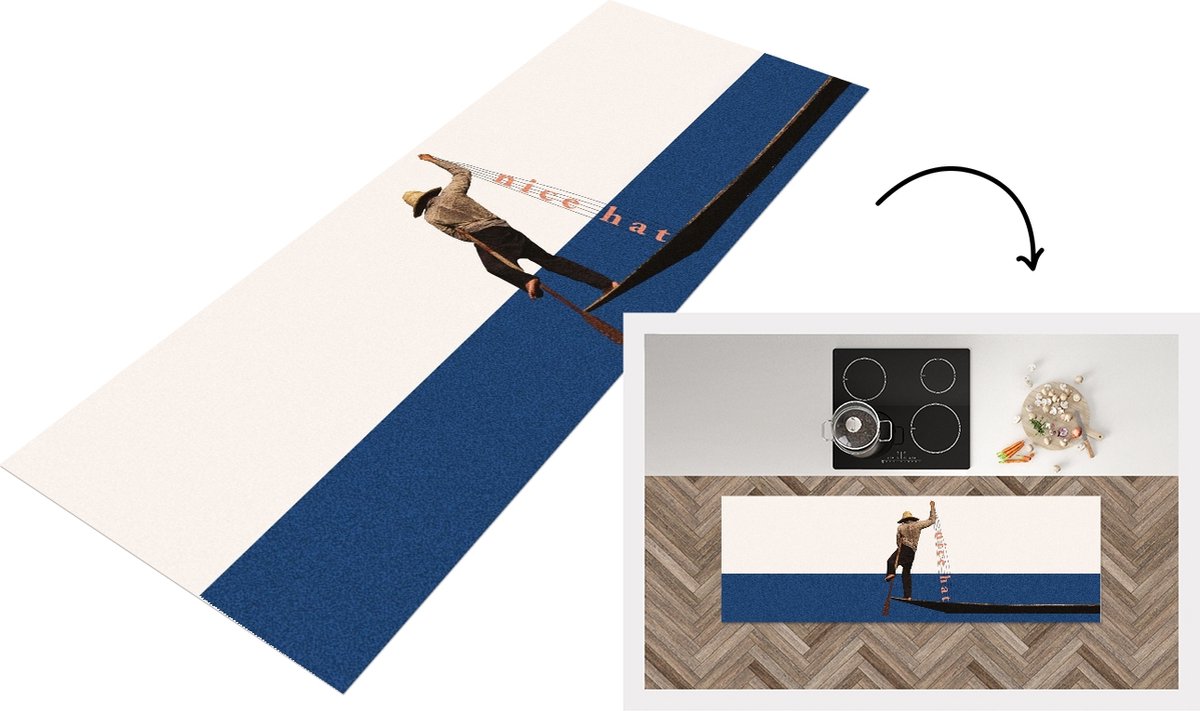 KitchenYeah Keukenloper - Loper keuken - Vrouw - Complimenten - Abstract - Keukenloper vinyl multicolor, foto 3