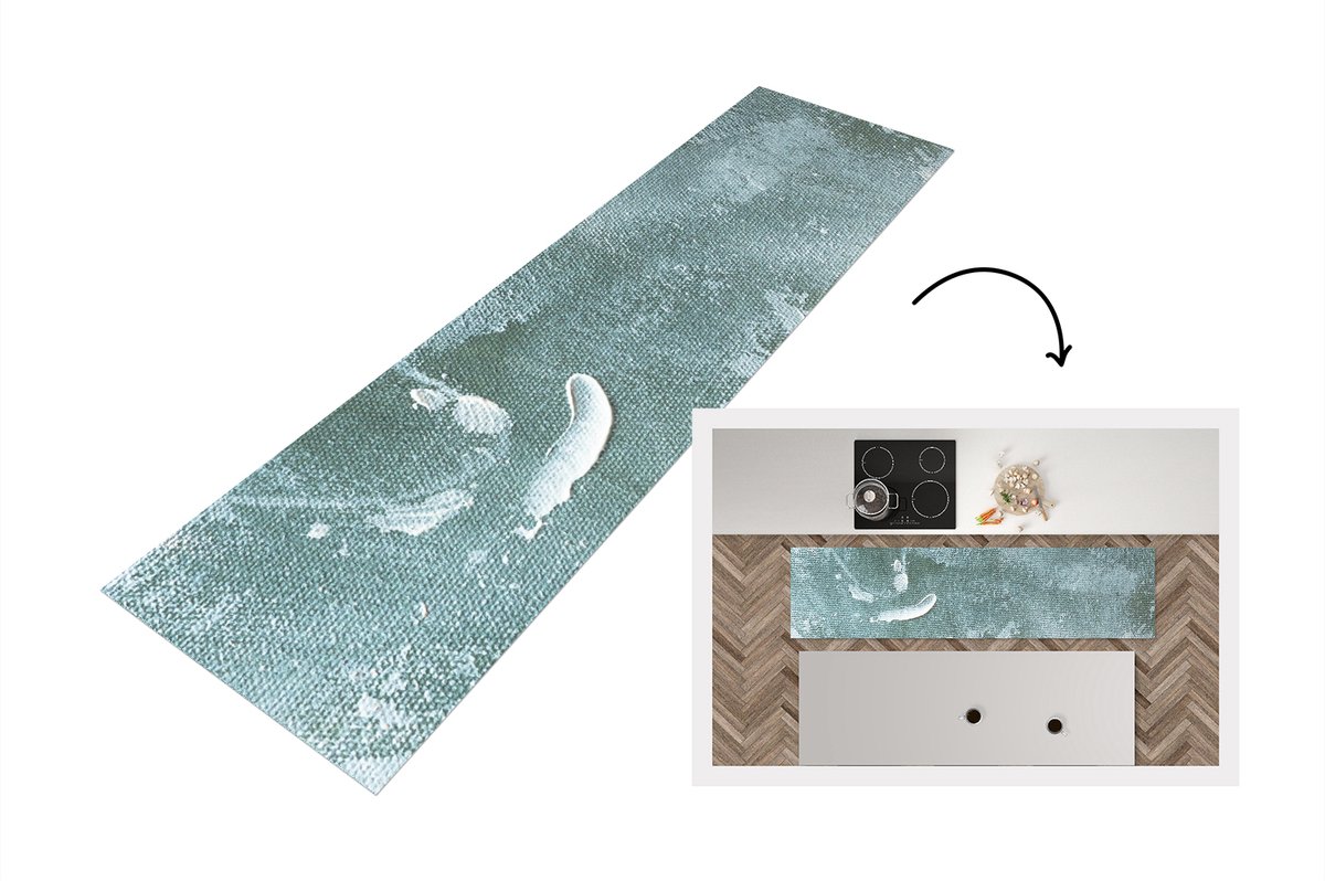 KitchenYeah Keukenloper - Loper keuken - Acrylverf - Abstract - Design - 240x60 cm - Keukenloper vinyl Multicolor