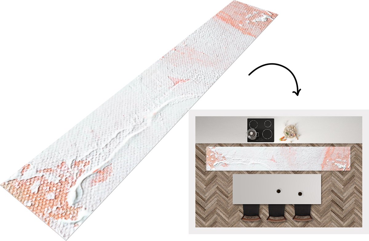 KitchenYeah Keukenloper - Loper keuken - Verf - Abstract - Design - 300x50 cm - Keukenloper vinyl Multicolor
