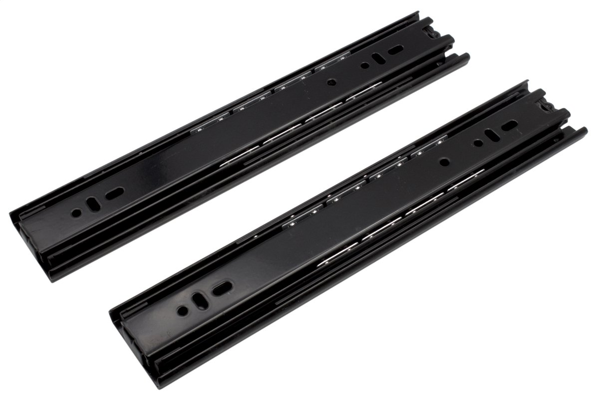 Kogelladegeleider set soft-close - 700mm - Volledig uittrekbaar - 30kg - Zwart - Kogelgeleiders