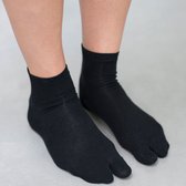 Bonnie Doon Grote Teen Sok Zwart Heren maat 40/46 - Big Toe Sock - Japanse Tabi sokken - Gladde Teennaad - Teensokken - Toesocks - 1 paar - Teenslipper sokken - Geen vervelende naden - Black - BN062061.101