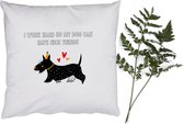 Sierkussens - Kussentjes Woonkamer - 45x45 cm - Quotes - I work hard so my dog can have nice things - Spreuken - Honden
