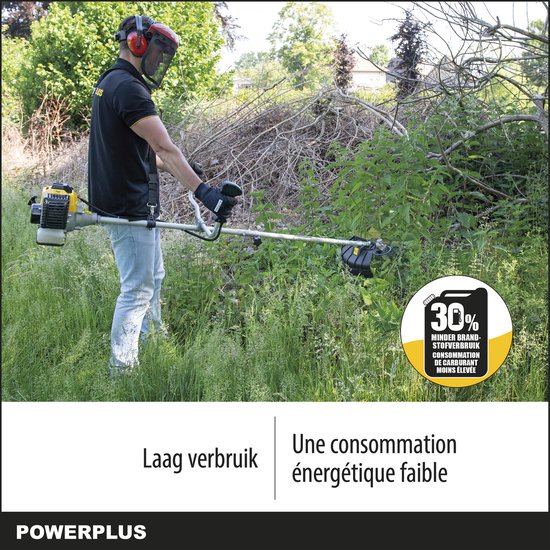 Powerplus Benzine Bosmaaier POWXG30410 - Benzine Bosmaaier en Grastrimmer van 32,5 cc met 0,8 l Tankinhoud - Tuingereedschap van Powerplus — afbeelding 3