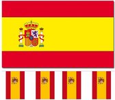 Bellatio Decorations - Vlaggen versiering - Spanje - Vlag 90 x 150 cm en vlaggenlijn 9m