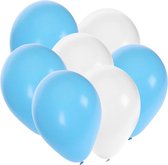 Shoppartners - Oktoberfest kleuren ballonnen 90x stuks blauw/wit 27 cm