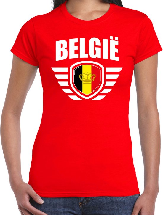 Belgie landen / voetbal t-shirt - rood - dames - voetbal liefhebber S | bol
