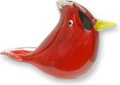 Murano stijl glazen Kardinaal Vogel 10 cm hoog