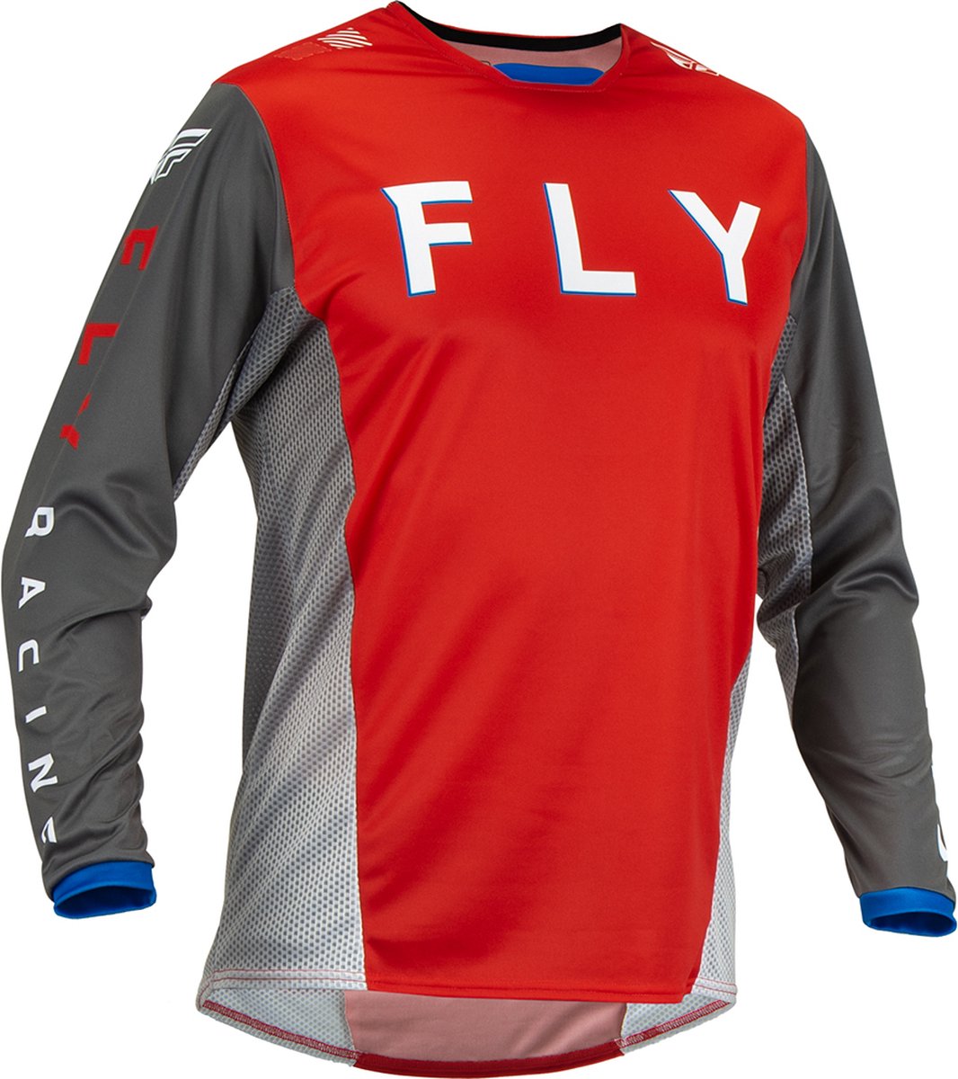 Fly Racing MX Jersey Kinetic Kore Red Grey XL
