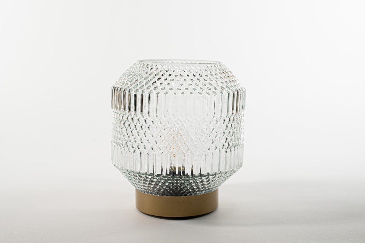 Anna's Collection - Lantern Glass 16X17Cm Clear With Golden Base Le...