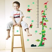 Muursticker Groeimeter Bonenstaak Kabouters | Kinderkamer | Babykamer | Deursticker | Decoratie Sticker | Lengtemeter | Meetlat Kind