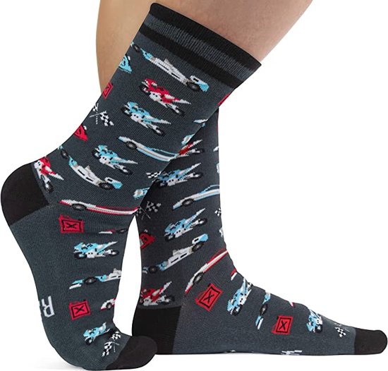 Chaussettes d'intérieur Funny Chaussettes Racing - Chaussettes Fun Home Femme et Homme - Je regarderais plutôt la course - 38 à 46 - Cadeau Formule 1 Auto