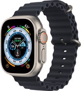 Smartwatchbandje Ocean By Ossora - Midnight - Geschikt voor Apple Watch bandje 42 / 44 / 45 / Ultra / 49mm - elastomeer bandje - Apple Watch Ultra Ocean