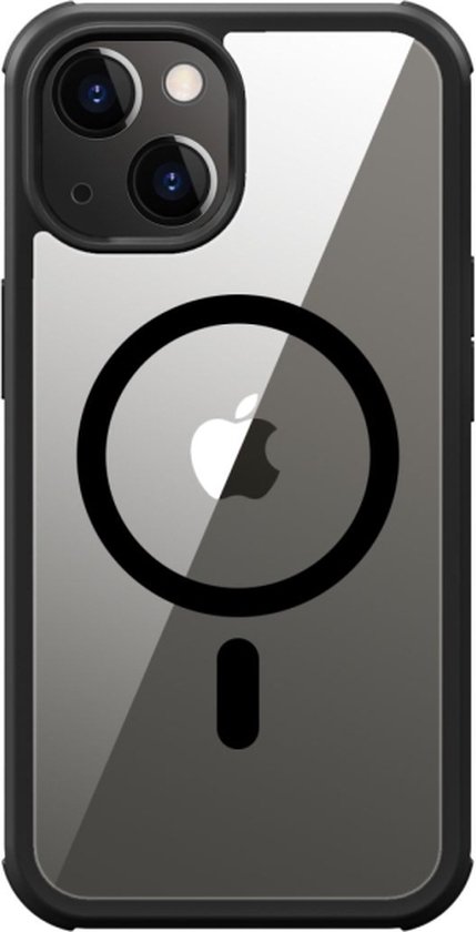 Valenta Gehard Glas - Full Cover - MagSafe Bumper Case - Apple iPhone 14 Plus - Zwart