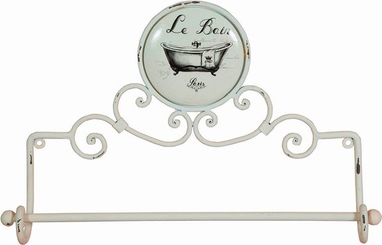 Trouw Claire Geef energie Handdoekenrek "Le Bain" in smeedijzer Shabby afwerking 41x9.5x27.5 cm |  bol.com