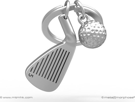 Metalmorphose Golf Club Porte-Clés 3D Zwart Mat