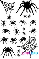 Little1Gifts - Raamstickers - Halloween - Spinnen