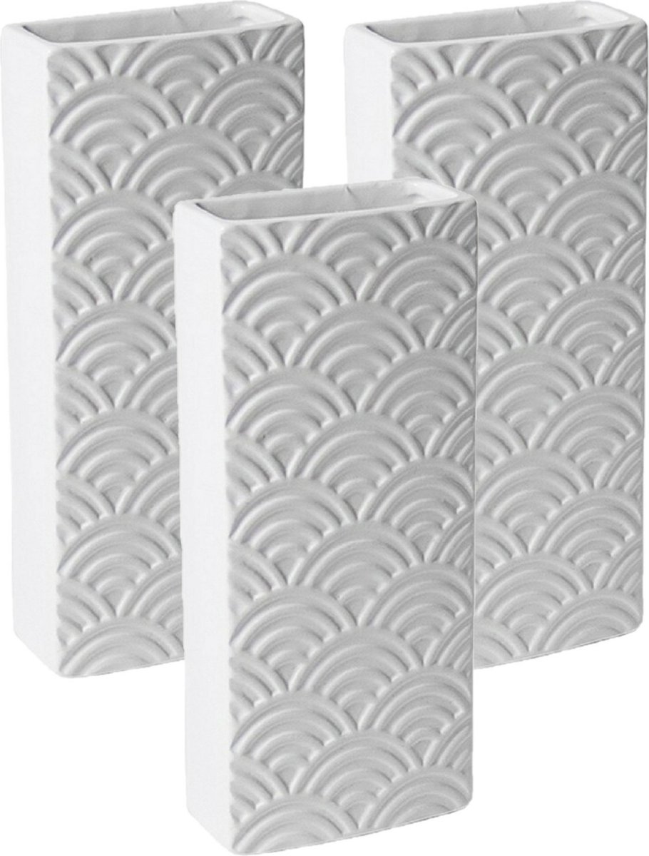 Luchtbevochtigers - 6 stuks - wit - aardewerk - 7,5 x 17,5 cm