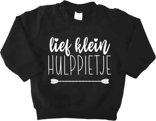 Baby sweater - Klein Lief Hulppietje - Maat 56 - Zwart - 5 December - Sinterklaas - Piet - Kraamcadeau - Cadeau - Babyshower - Zwanger - Geboorte