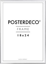 Fotolijst - Posterdeco - Premium Metaal - Fotomaat 18x24 cm - Posterlijst - Fotolijstje - Zilver