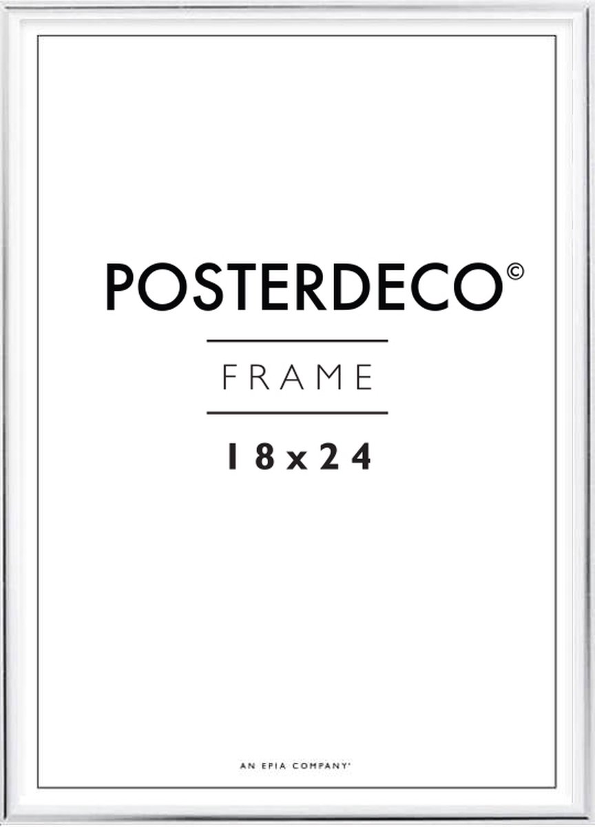 Fotolijst - Posterdeco - Premium Metaal - Fotomaat 18x24 cm - Posterlijst - Fotolijstje - Zilver