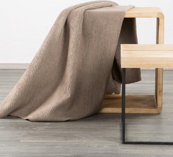 Oneiro's Luxe Plaid AMBRE taupe - 150 x 200 cm - séjour - intérieur - chambre - couverture - cosy - polaire - couvre-lit