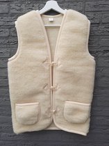 Schapenwollen bodywarmer 100% natuurproduct - Wit/creme - schapenwol - Maat XL - vest - wol