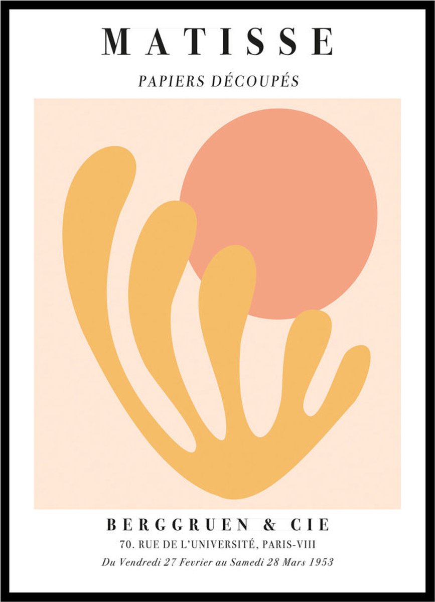 Esque Poster Henri Matisse - Pink Moon - Large 30x40 - Abstracte Kunst Print - Moderne Kunst Losse Poster