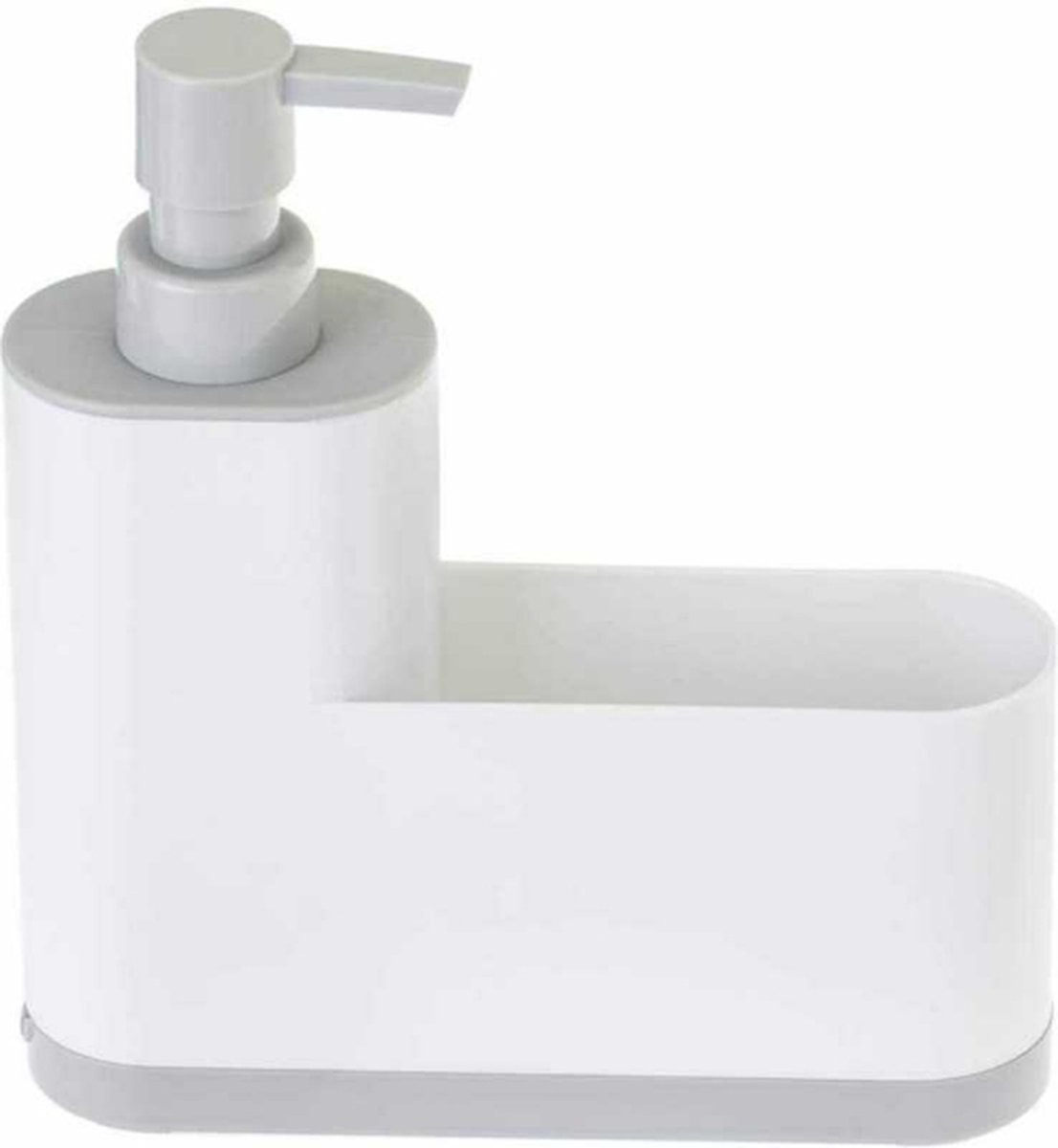 VIGAR Rengo Monobloc gootsteenorganizer met zeepdispenser,  Sponshouder, Spoelorganizer,  Dispenser, Multifunctioneel voor Aanrecht, Gootsteen Organizer, Afdruiprek, Zeepbakje, Wit 10172