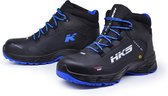 HKS CPO 50 R S3 werkschoenen - veiligheidsschoenen - safety shoes - hoog - heren - antislip - ESD - lichtgewicht - Vegan - zwart/blauw - maat 42