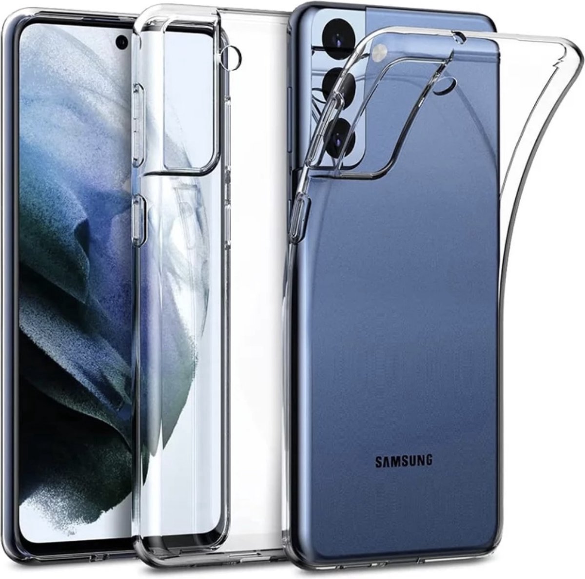 GreenBasket - Transparante telefoonhoes geschikt voor de Samsung Galaxy S21 - Silicon Case for the Samsung Galaxy S21