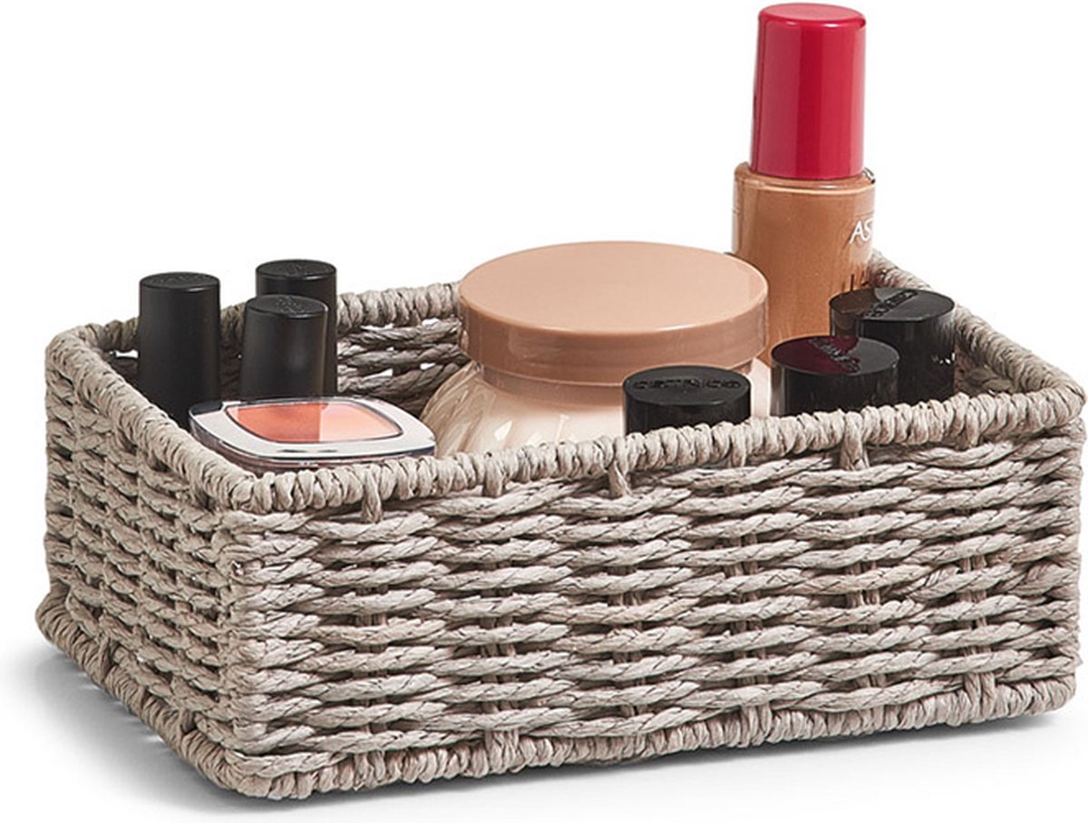 Set Di 2 Cestini Intrecciati In Carta - Bianchi, Per Cucina, Bagno O Ufficio - Foto 12