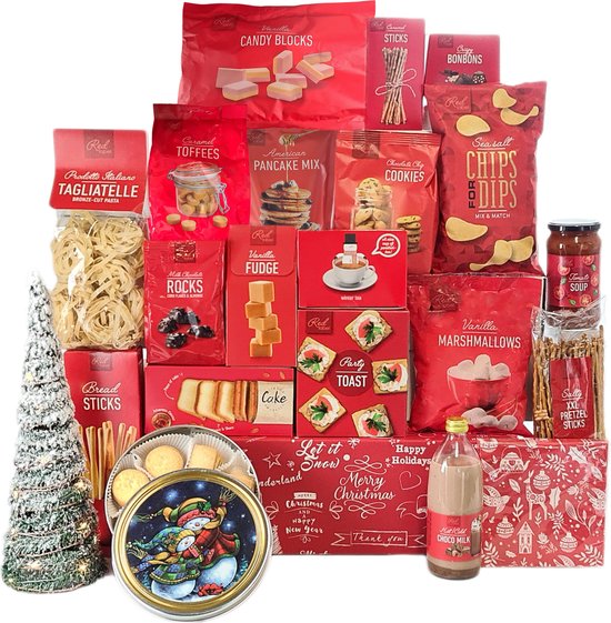 Kerstpakket 4 - Led & Red - Met Led kerstboompje en heel veel lekkere ...
