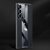 Voor Samsung Galaxy S22 + 5G Racing Auto Design Lederen Electroplating Process Anti-FingerPrint Protective Phone Case (Black)