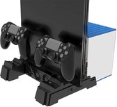 Geschikt voor Playstation Charging Dock met 2 Controller Oplader Schijf Houder Koelventilator- Console Verticale Stand PS4 Pro-PS4 Slim