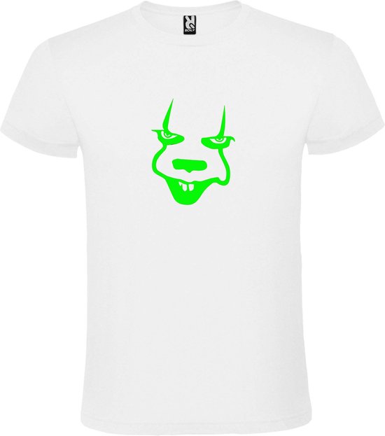 T-Shirt Wit avec image "Halloween Pennywise" Vert Fluo Taille L