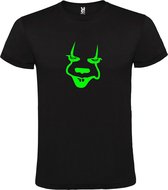 Zwart T-Shirt met “ Halloween Pennywise “ afbeelding Neon Groen Size XS