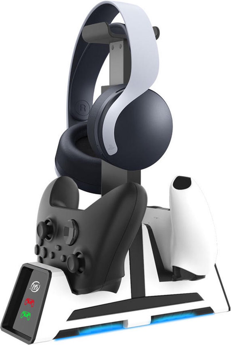 Dual Controller Charging Station oplader met Headset Houder voor PS5