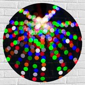 WallClassics - Muursticker Cirkel - Gekleurde Lichtstippen - 80x80 cm Foto op Muursticker