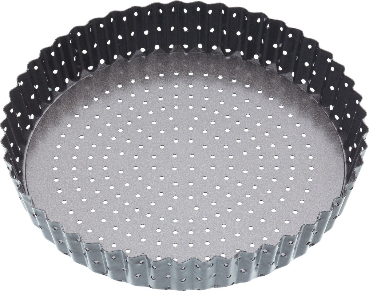 Ronde geribbelde bakvorm Geperforeerd met losse bodem, 23 cm - Masterclass