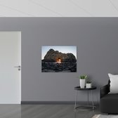 WallClassics - Poster Glossy - Crumbling Berg - 100x75 cm Photo sur Papier Poster avec Finition Brillante