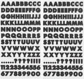 2 vel zwarte letter stickers en cijfers - alfabet nummers zwart - stickervel - lettertekens - 11 mm - alfabetstickers - cijferstickers