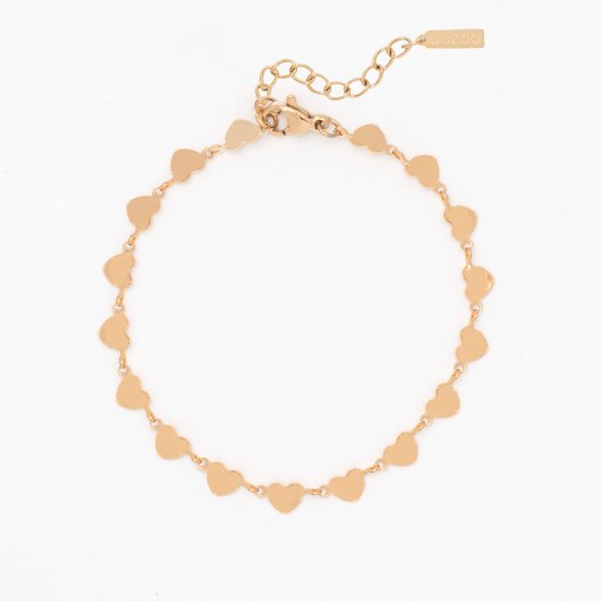 Bijoux OOZOO - Bracelet en or rose avec coeurs - SB-1014 | bol.com