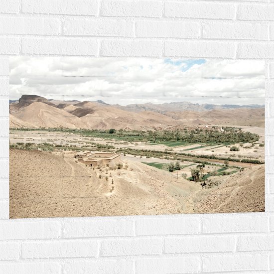WallClassics - Muursticker - Woestijn Gebied  - 90x60 cm Foto op Muursticker