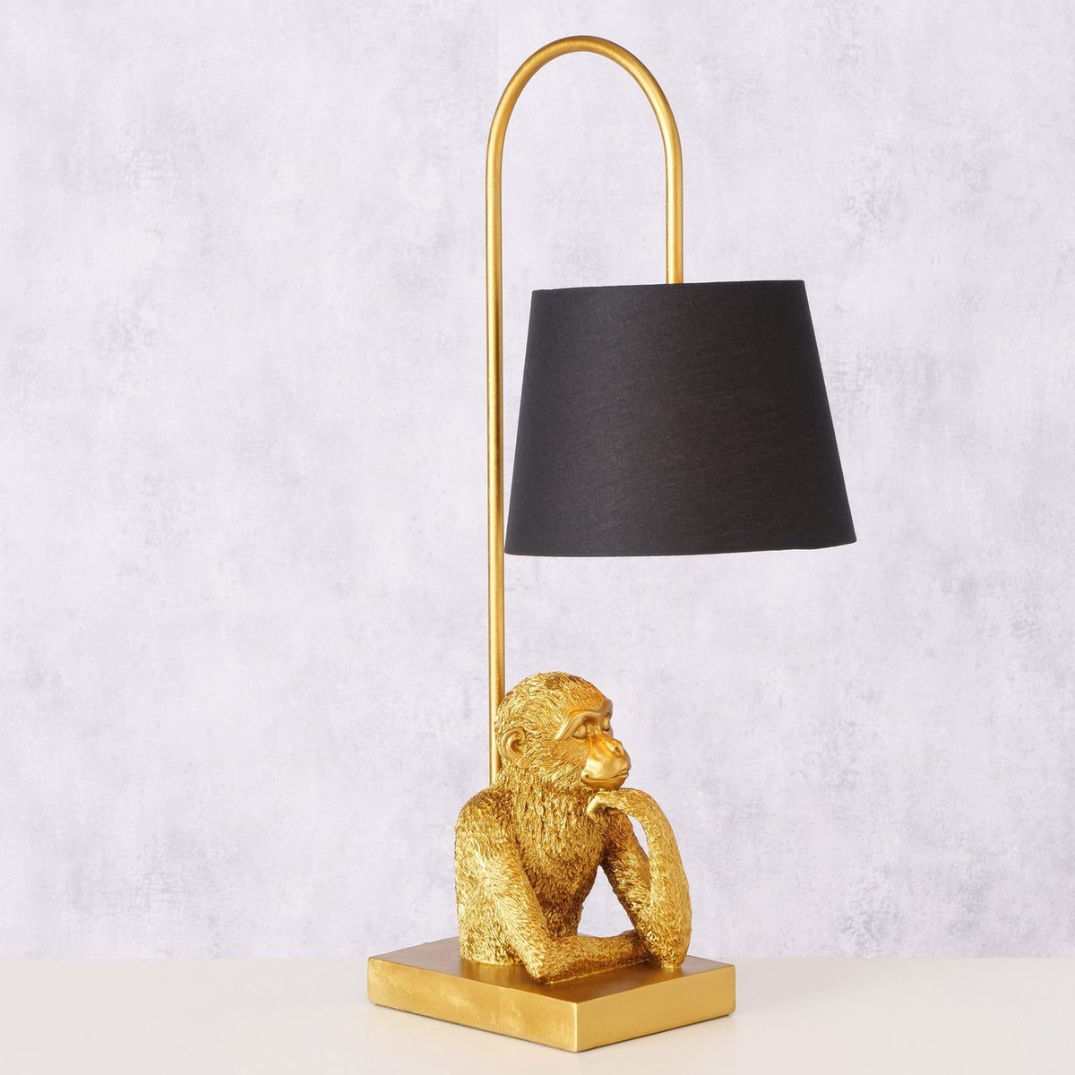 Tafellamp Monkey Goud Zwart | Aap H58 cm